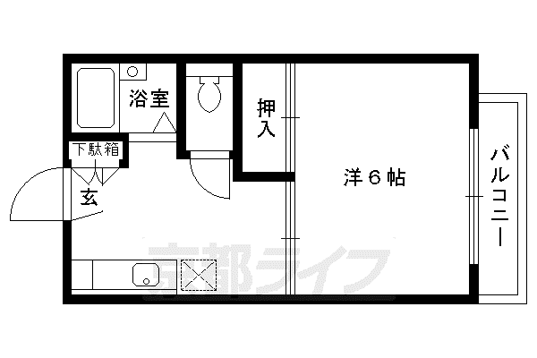 フレグランス北野(1K/2階)の間取り写真