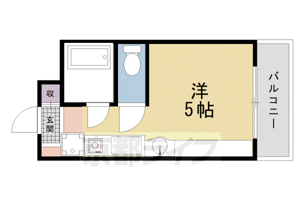 山陰本線 花園駅(京都) 徒歩18分 3階建 築34年(1K/1階)の間取り写真
