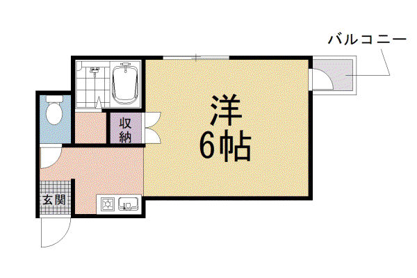 山陰本線 円町駅 徒歩2分 3階建 築30年(ワンルーム/3階)の間取り写真