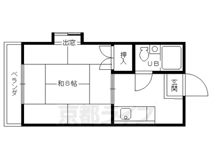 京都市烏丸線 北大路駅 徒歩10分 2階建 築40年(1K/2階)の間取り写真