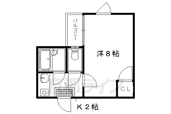 メゾンドール御前(1K/2階)の間取り写真