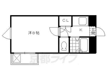 メゾンドール御前(1K/2階)の間取り写真