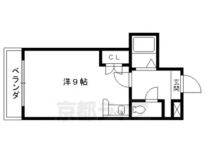 京都市烏丸線 鞍馬口駅 徒歩37分 3階建 築32年(1K/2階)の間取り写真