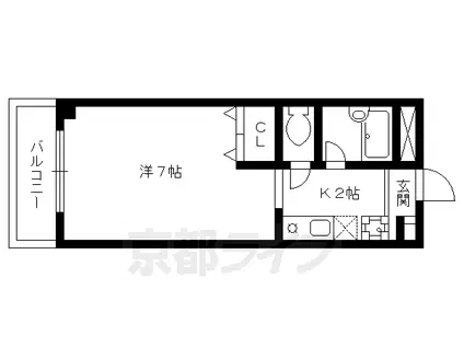 白梅ヒルズ(1K/2階)の間取り写真