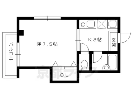 白梅ヒルズ(1K/2階)の間取り写真