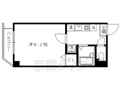 京阪電気鉄道鴨東線 神宮丸太町駅 徒歩10分 5階建 築25年(1K/5階)の間取り写真
