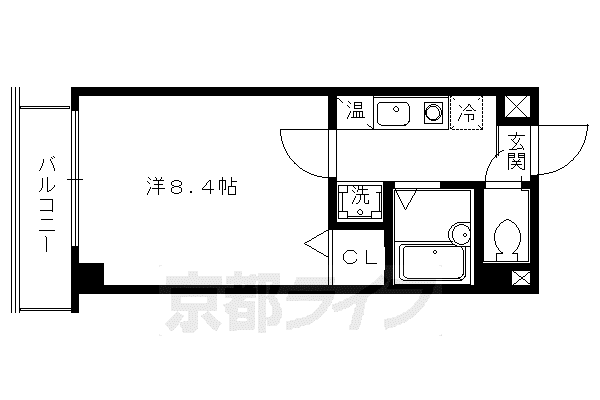 京阪電気鉄道鴨東線 神宮丸太町駅 徒歩10分 5階建 築25年(1K/3階)の間取り写真