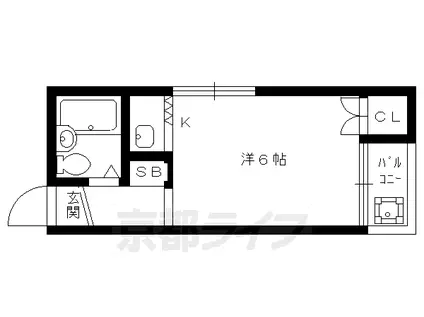 京阪電気鉄道鴨東線 神宮丸太町駅 徒歩6分 3階建 築47年(ワンルーム/3階)の間取り写真