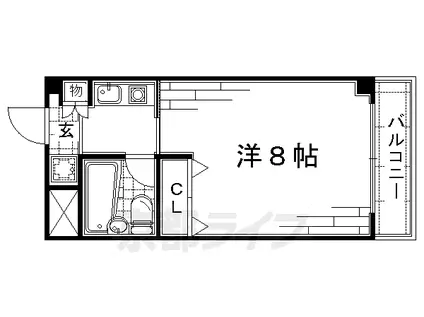 京阪電気鉄道京阪線 丹波橋駅 徒歩3分 4階建 築31年(1K/4階)の間取り写真