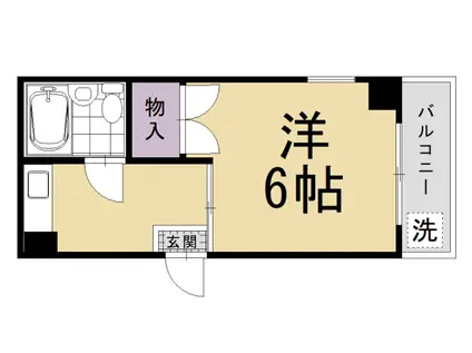 阪急電鉄京都線 大宮駅(京都) 徒歩5分 3階建 築38年(1K/2階)の間取り写真