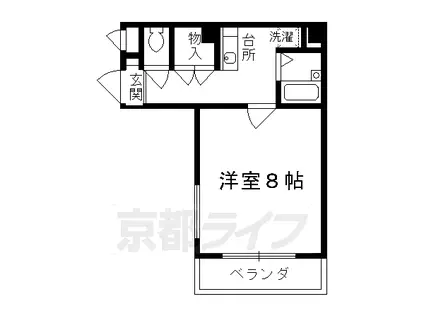 ステーションコートヤード(1K/8階)の間取り写真
