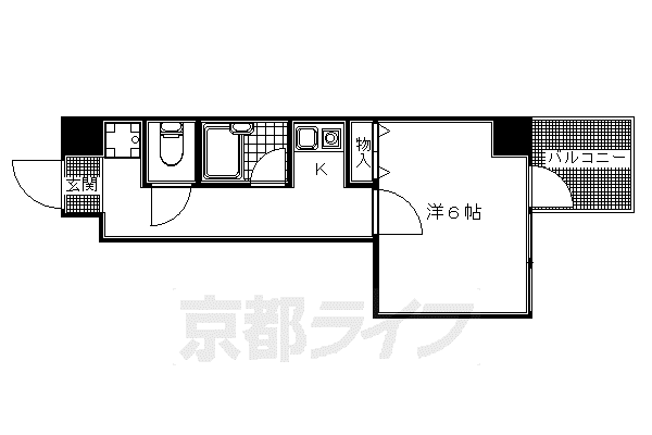 京阪電気鉄道京阪線 清水五条駅 徒歩5分 5階建 築36年(1K/4階)の間取り写真