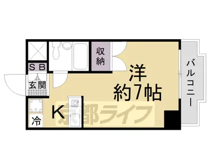 東海道本線 西大路駅 徒歩5分 7階建 築32年(1K/5階)の間取り写真