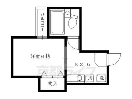 京都市東西線 東山駅(京都) 徒歩4分 5階建 築52年(1K/5階)の間取り写真