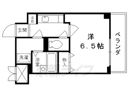 ライオンズマンション京都河原町第3(1K/3階)の間取り写真