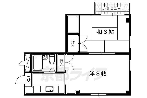シティアーク東山(2K/4階)の間取り写真
