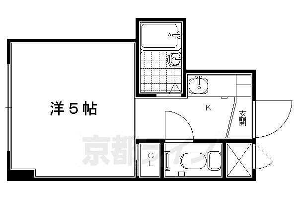 京阪電気鉄道京阪線 七条駅 徒歩4分 3階建 築28年(1K/3階)の間取り写真