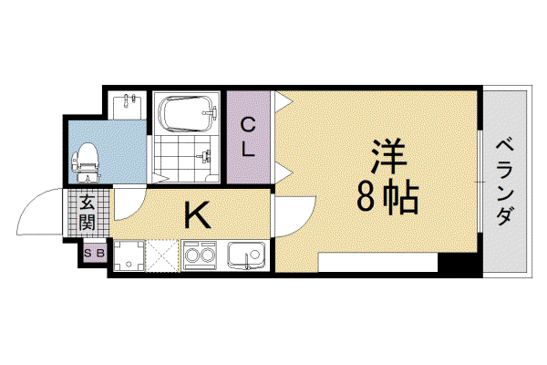 MORE五条(1K/4階)の間取り写真