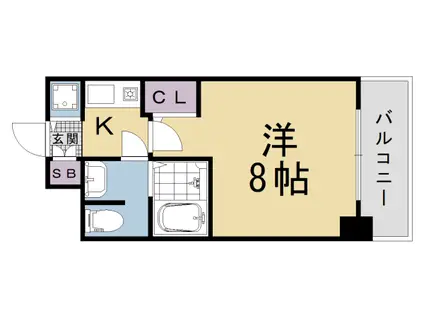 京阪電気鉄道京阪線 清水五条駅 徒歩3分 10階建 築27年(1K/4階)の間取り写真