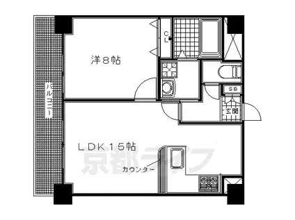 京阪電気鉄道京阪線 清水五条駅 徒歩3分 10階建 築27年(1LDK/7階)の間取り写真