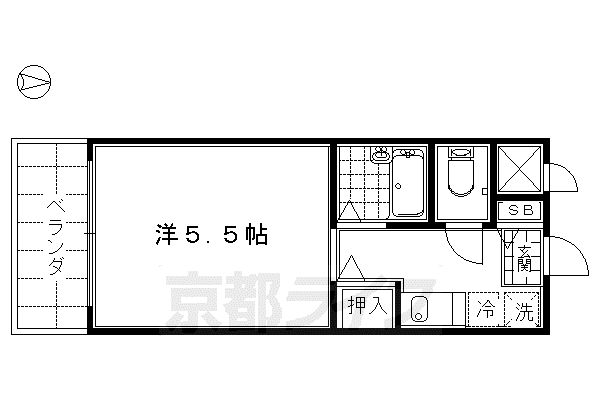 マノワール木津屋橋(1K/6階)の間取り写真