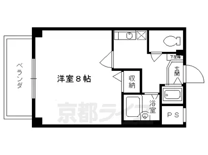 京都市東西線 東山駅(京都) 徒歩1分 7階建 築25年(1K/7階)の間取り写真