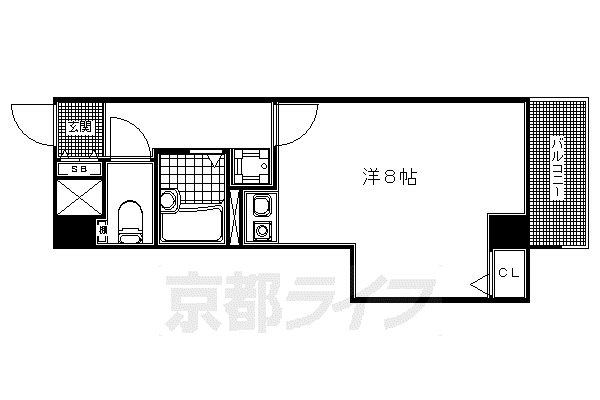 京阪電気鉄道京阪線 清水五条駅 徒歩5分 7階建 築27年(ワンルーム/2階)の間取り写真