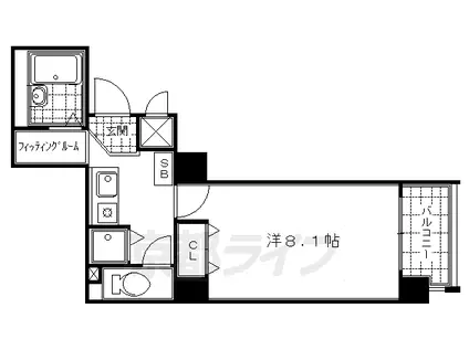 京阪電気鉄道京阪線 祇園四条駅 徒歩9分 7階建 築25年(1K/2階)の間取り写真