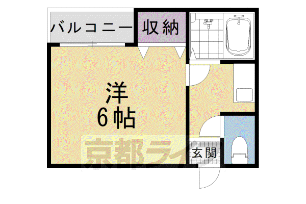 京阪電気鉄道京阪線 清水五条駅 徒歩16分 2階建 築26年(1K/2階)の間取り写真