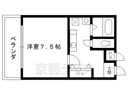 京阪電気鉄道京阪線 鳥羽街道駅 徒歩1分 3階建 築25年(1K/2階)の間取り写真