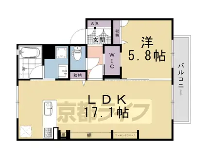 近鉄京都線 十条駅(近鉄) 徒歩12分 2階建 築31年(1LDK/1階)の間取り写真