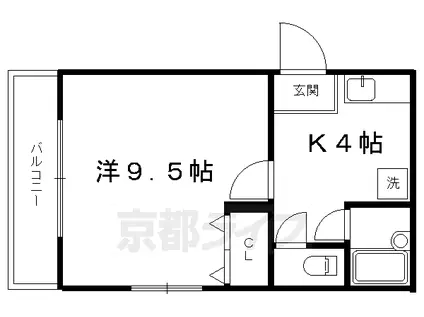 メゾン・ド・ビジュー(1K/4階)の間取り写真