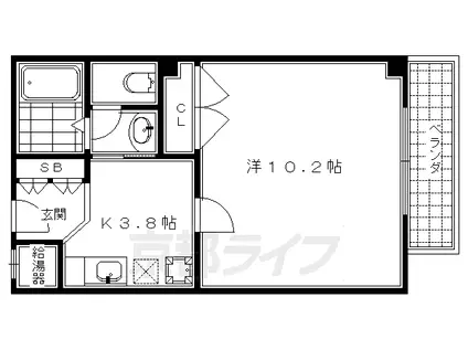 東海道本線 京都駅 徒歩7分 10階建 築24年(1DK/6階)の間取り写真