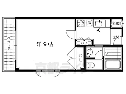 メディナ烏丸(1K/9階)の間取り写真