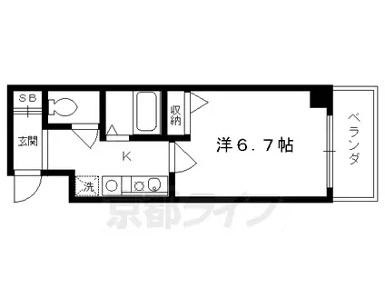 ライブ寺町通(1K/6階)の間取り写真