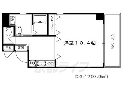 リバーサイド四条縄手(1K/5階)の間取り写真