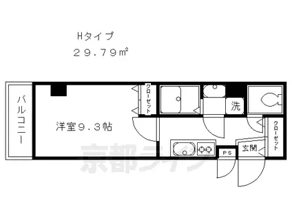 リバーサイド四条縄手(1K/5階)の間取り写真