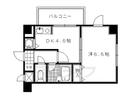 阪急電鉄京都線 大宮駅(京都) 徒歩9分 7階建 築34年(1DK/5階)の間取り写真