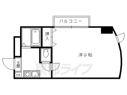 京阪電気鉄道京阪線 祇園四条駅 徒歩3分 5階建 築35年(1K/3階)の間取り写真