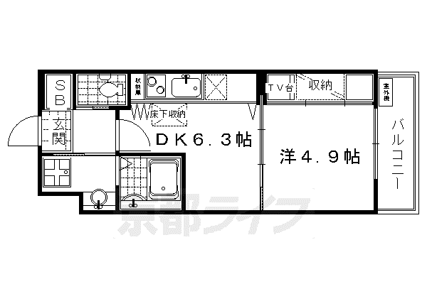 京阪電気鉄道京阪線 清水五条駅 徒歩3分 11階建 築23年(1DK/9階)の間取り写真