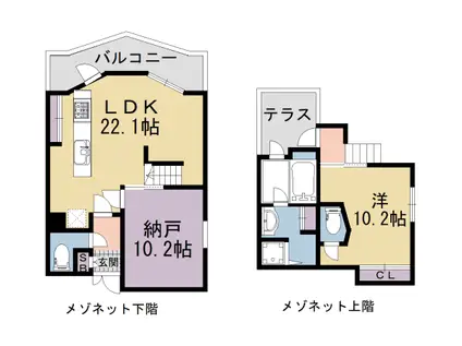 京阪電気鉄道京阪線 清水五条駅 徒歩3分 11階建 築23年(2LDK/10階)の間取り写真