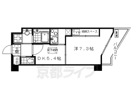 京阪電気鉄道京阪線 清水五条駅 徒歩3分 11階建 築23年(1DK/3階)の間取り写真