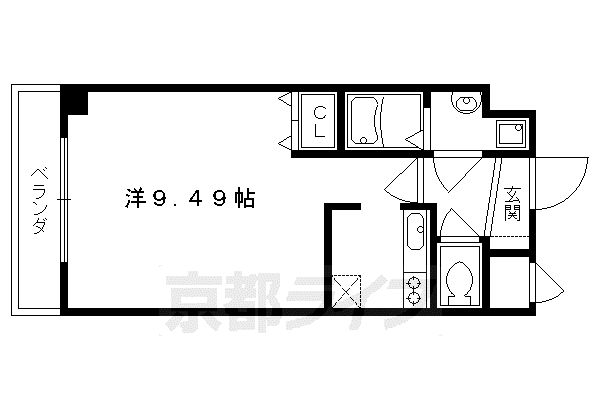 ホワイトスクエア(1K/2階)の間取り写真