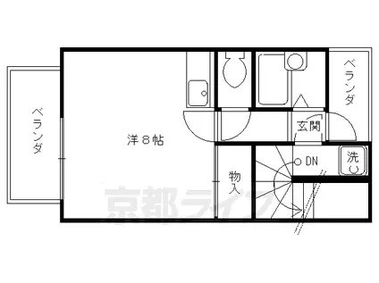 東海道本線 京都駅 徒歩7分 3階建 築30年(ワンルーム/3階)の間取り写真