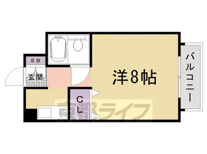 東海道本線 西大路駅 徒歩14分 3階建 築40年(1K/2階)の間取り写真