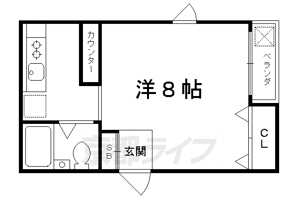 廣伸マンション(1K/3階)の間取り写真