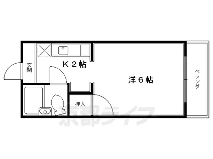京阪電気鉄道京阪線 清水五条駅 徒歩3分 6階建 築42年(1K/5階)の間取り写真