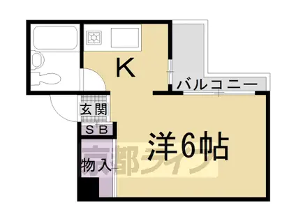 東海道本線 京都駅 徒歩9分 4階建 築42年(ワンルーム/3階)の間取り写真
