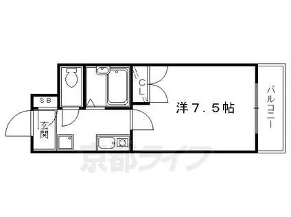 富士ラビット七条館(1K/5階)の間取り写真