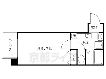 CASA VERDE 高辻(1K/5階)の間取り写真